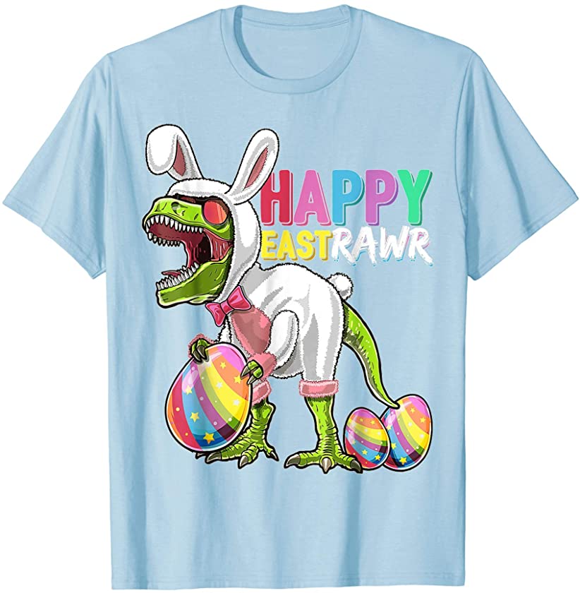 TRex Easter Bunny EastRawr Tee For Boys Men Girls Women Kids T-Shirt