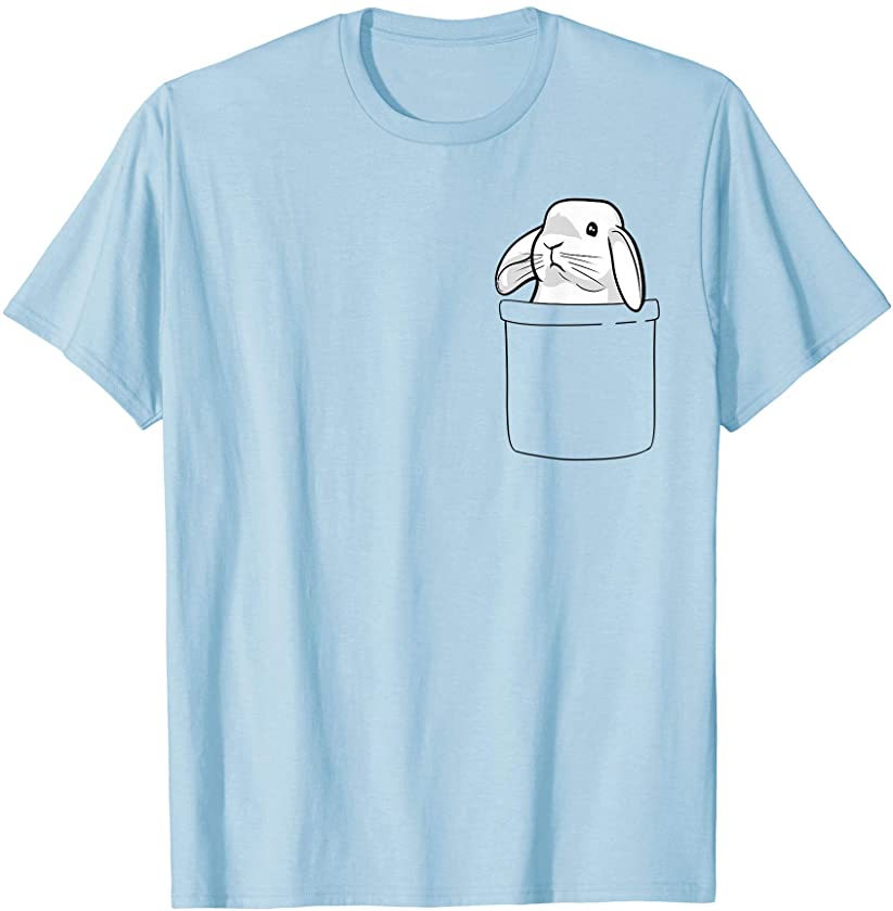 Rabbit Pocket Funny Bunny Women Girls Boys Kids T-Shirt