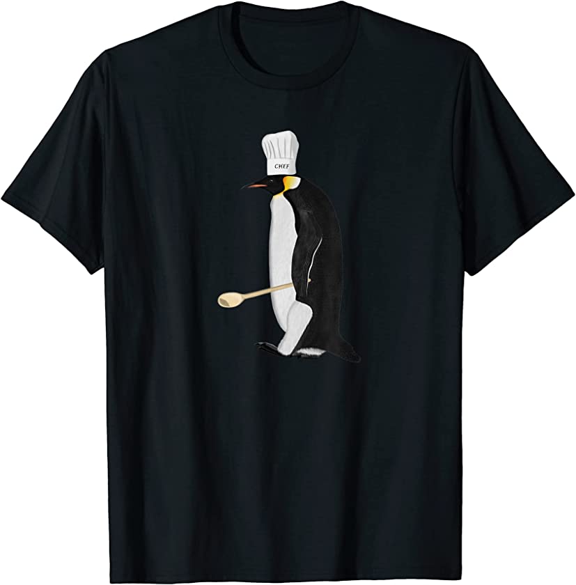 Penguin Kitchen Chef Hat Cooking Funny Bird T-Shirt