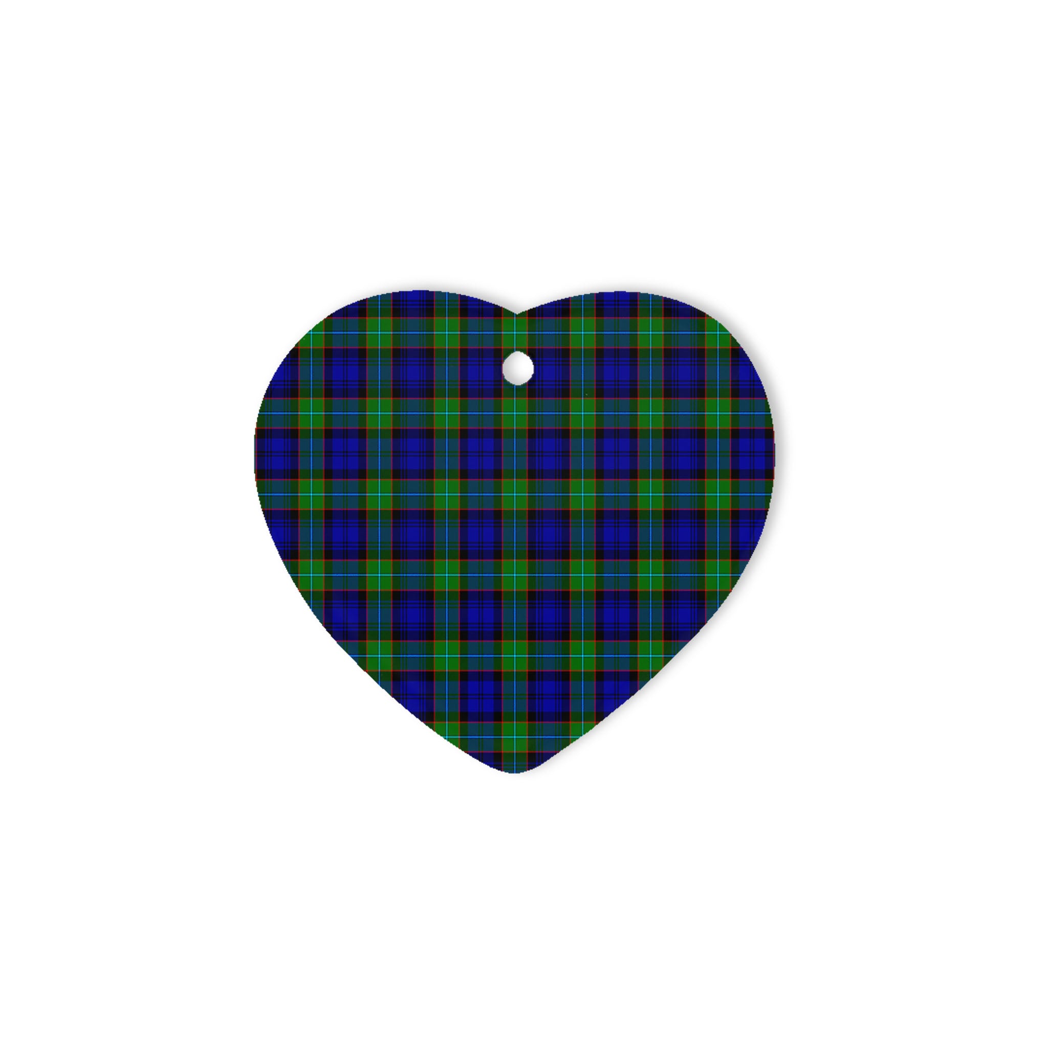 Sempill Tartan Heart Ornaments, Christmas Tree Ornament, Plaid Christmas Ornaments, Ceramic Heart Christmas Tree Decoration