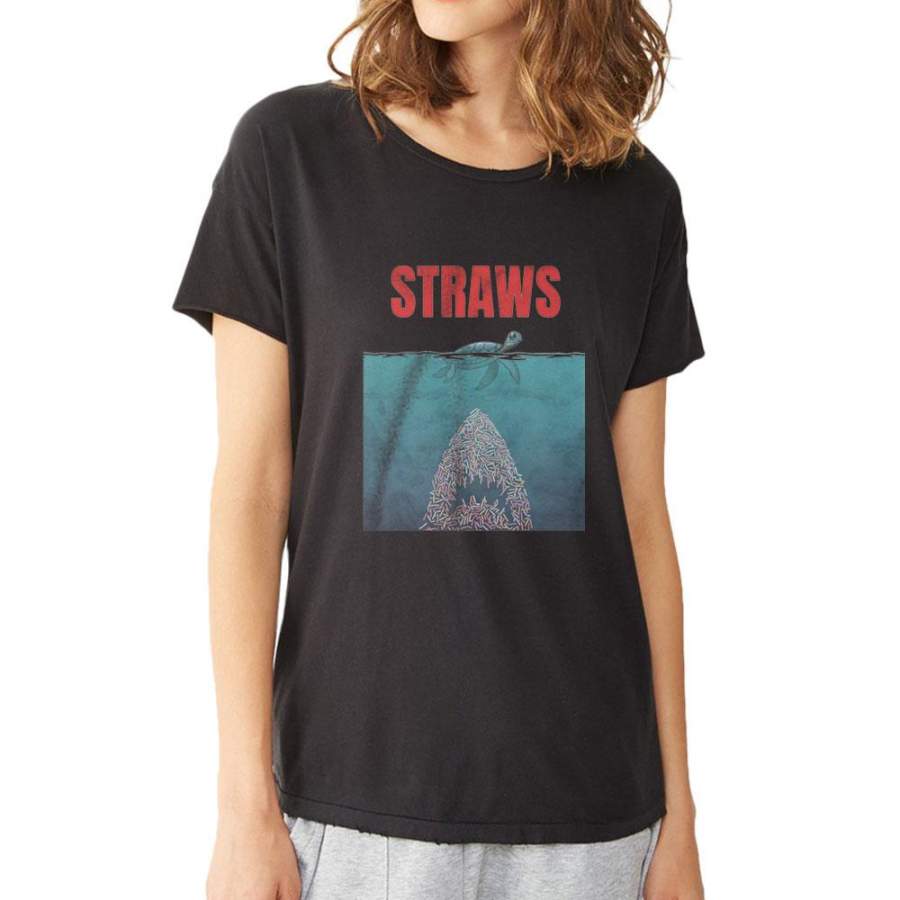 Straws Shark Dododo Women’S T Shirt