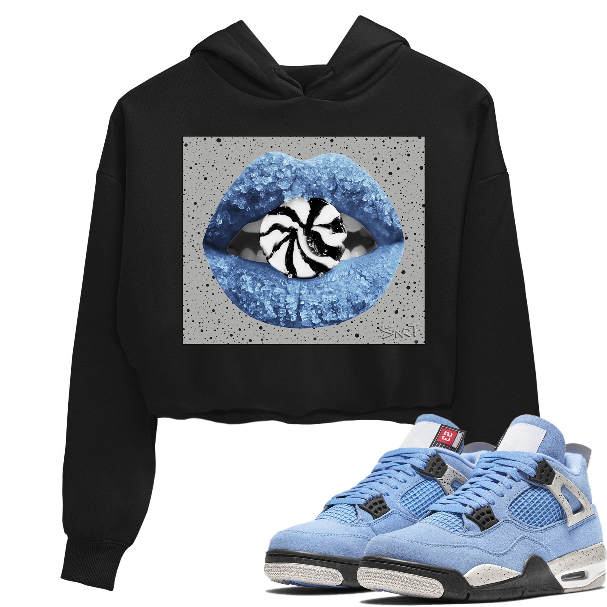 Lips Candy Crop Hoodie – Air Jordan 4 University Blue