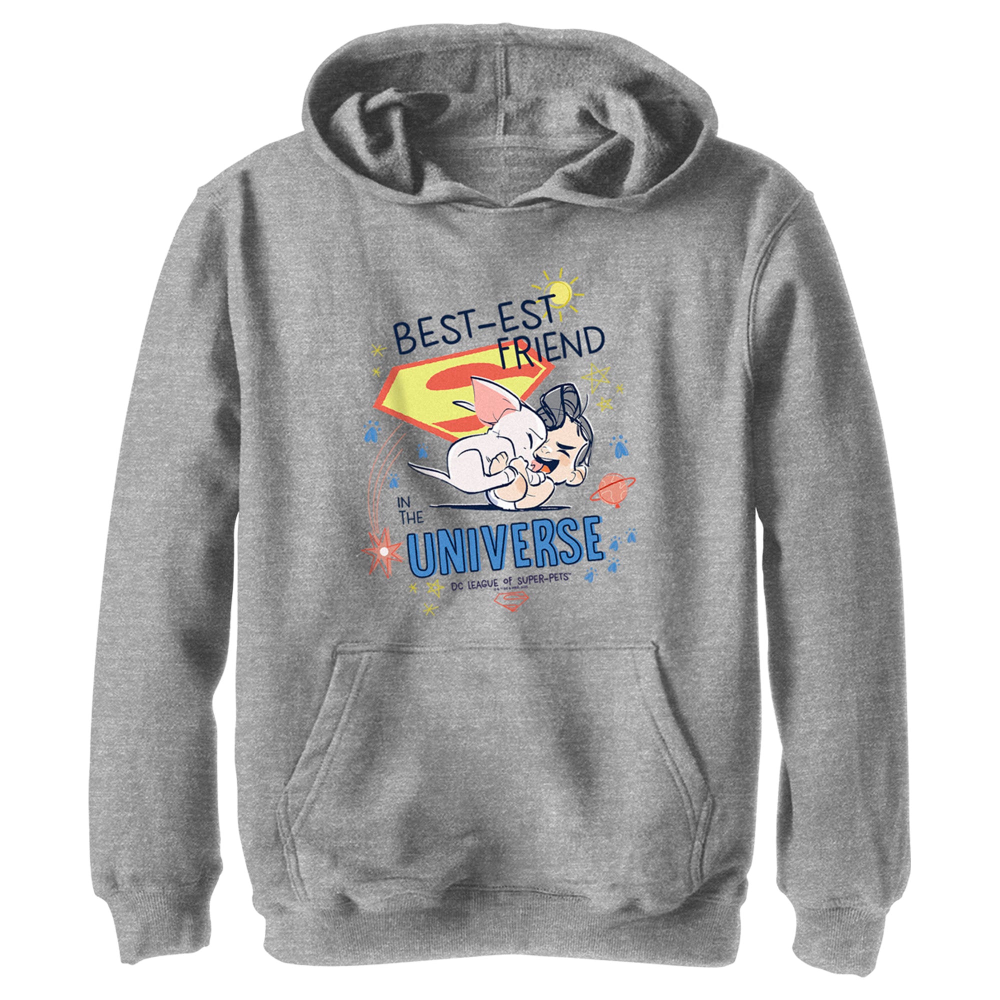 Boy’S Dc League Of Super-Pets Cartoon Best-Est Friend In The Universe Pull Over Hoodie