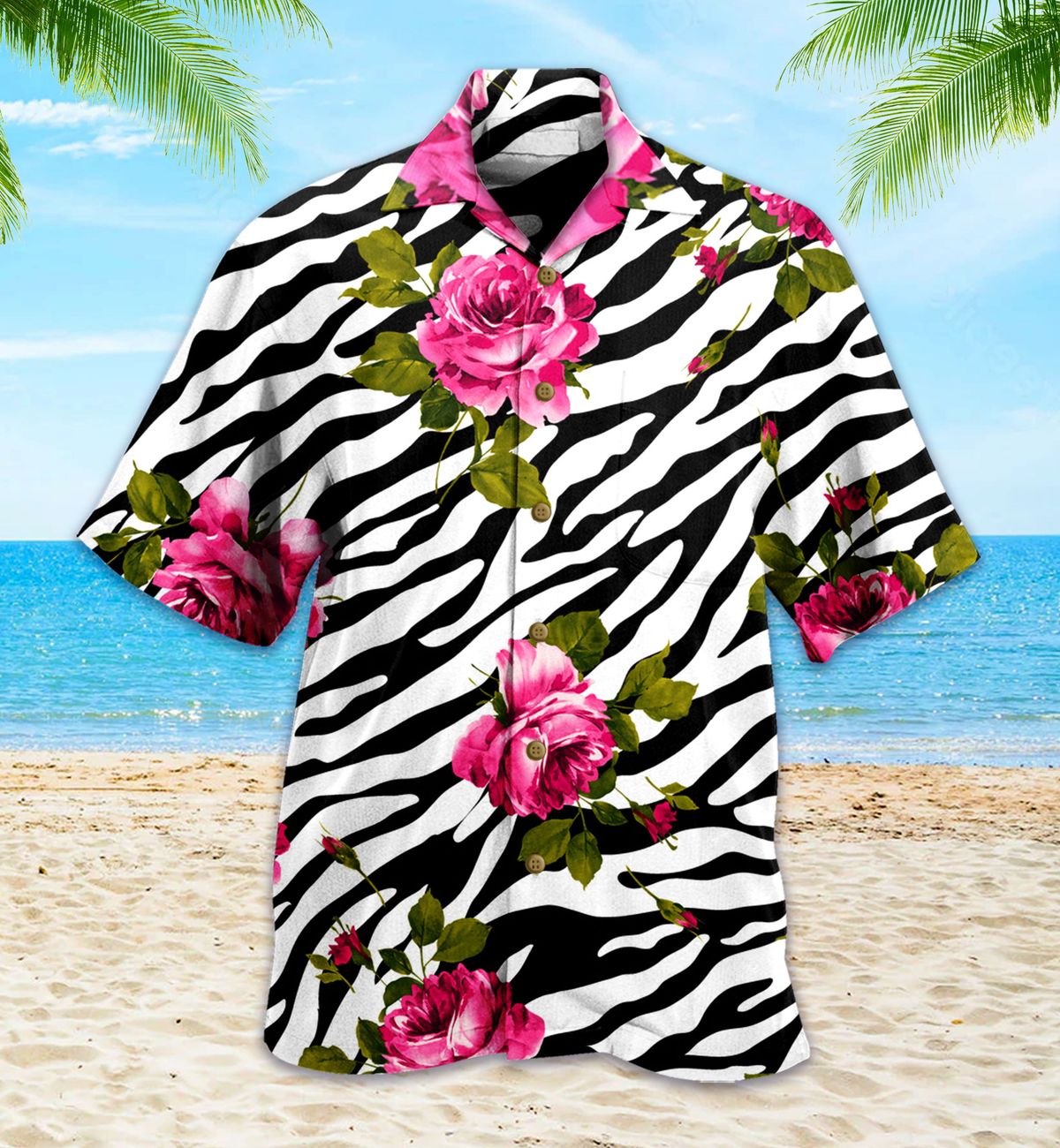 Pattern Flower Zebra Pink Hawaii Shirt Ha101248