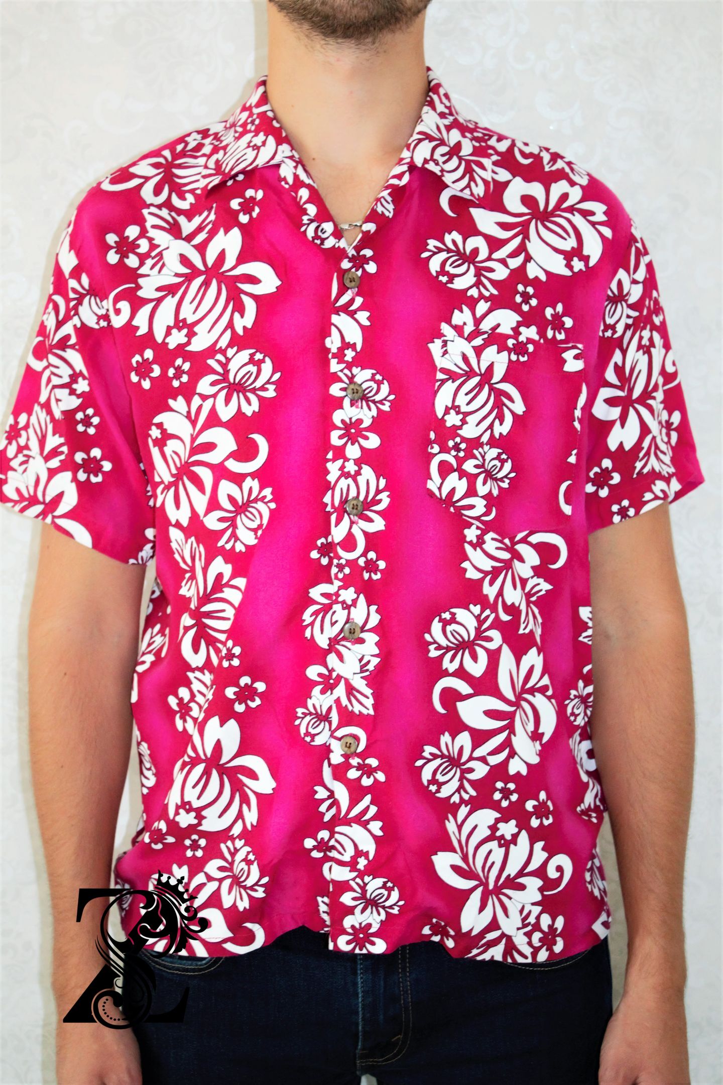 Vintage 90S Vintage Viscose Hawaiian Pink Gta Style Short Shirt