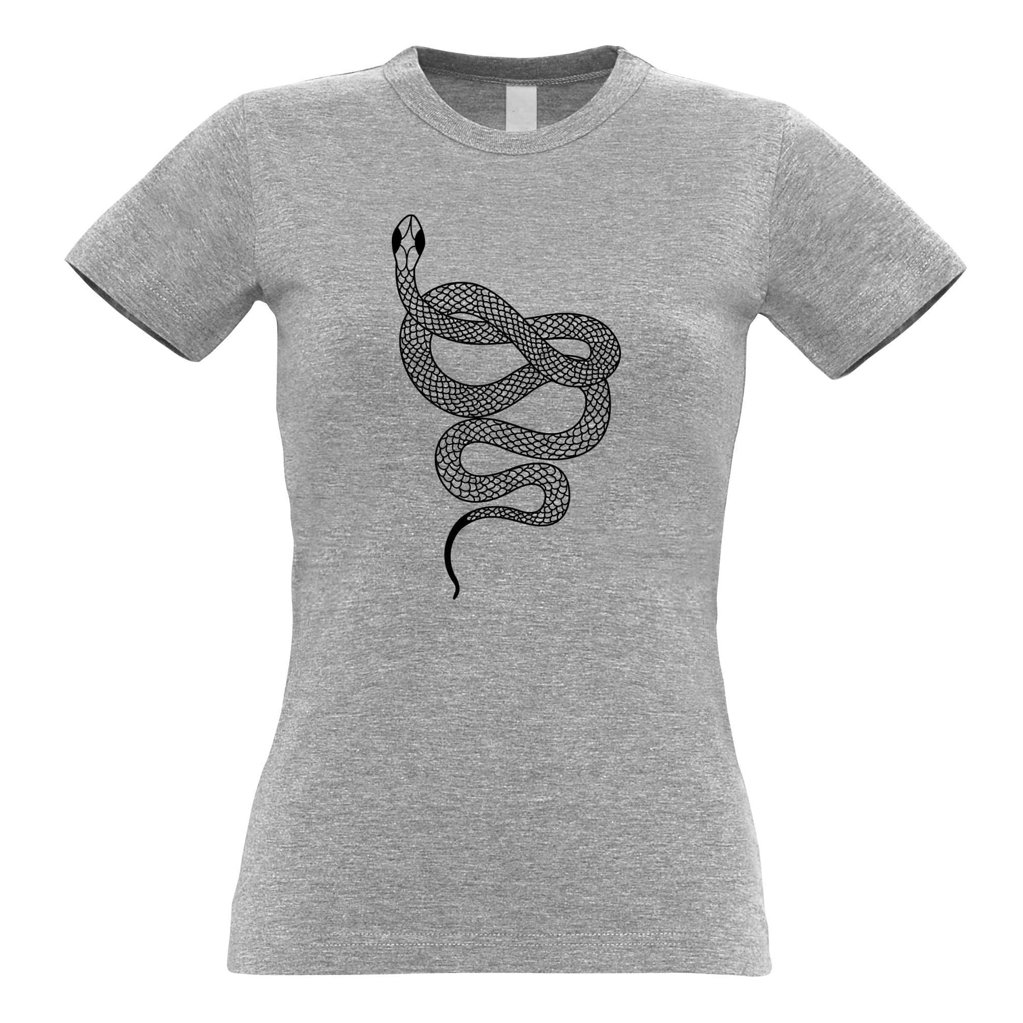 Animal Art Womens T Shirt Illustrated Snake Tattoo Graphic