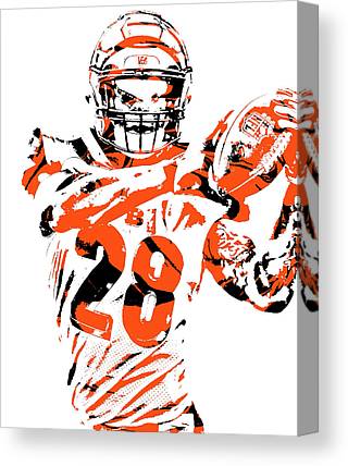 Joe Mixon Cincinnati Bengals Pixel Art 10 Joe Hamilton Canvas Print