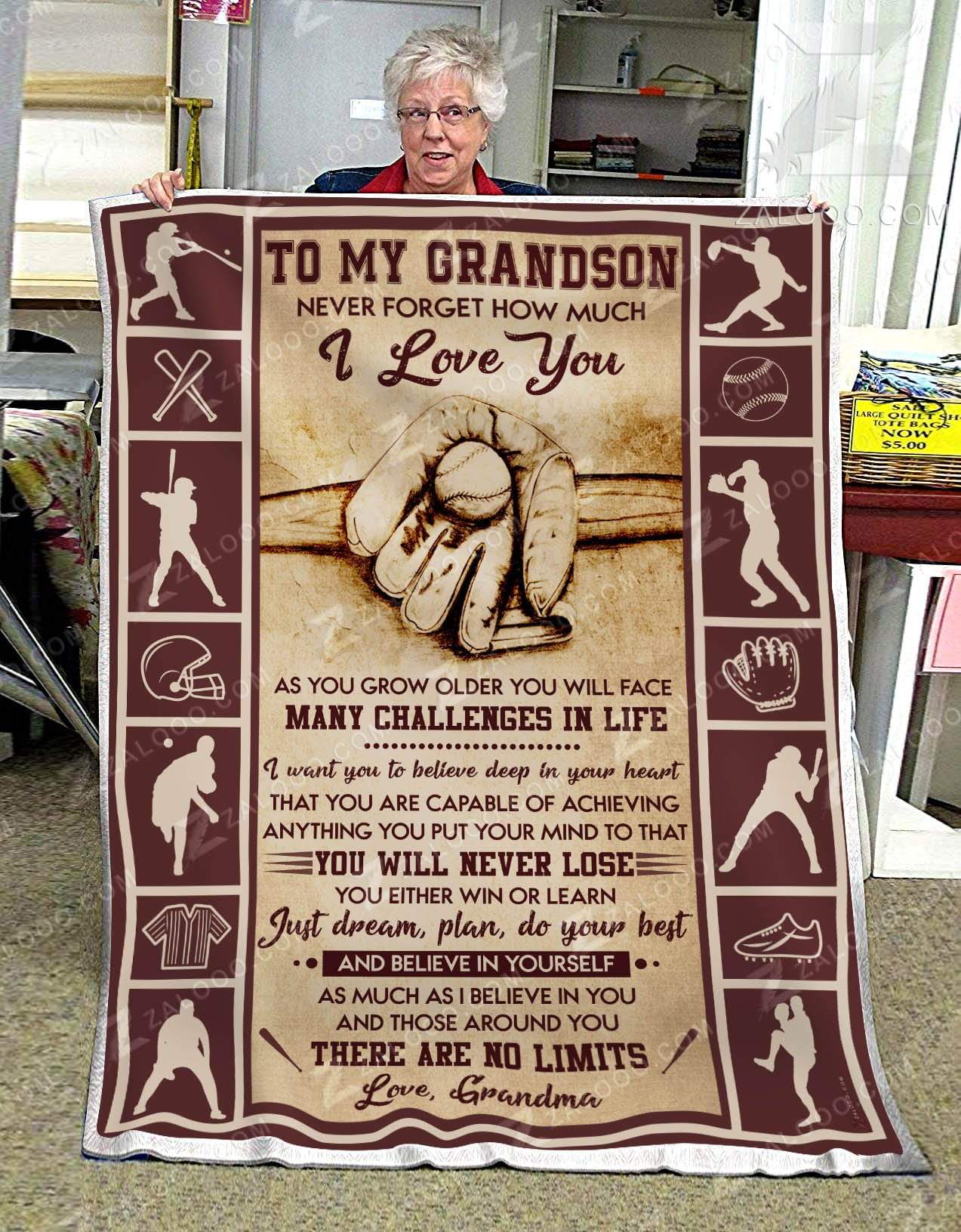 Mk – Baseball – To My Grandson – As You Grow Older Quilt Blanket Ep1791