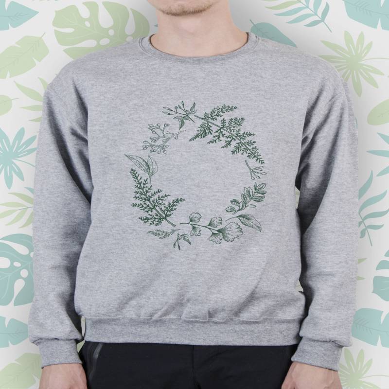 Crushtee Botanical sweatshirt for Women Men Girl sweater Aesthetic Plants Graphic sweatshirt Nature Herbs Summer Spring Unisex Crewneck sweater Gift Long Sleeve Hoodie