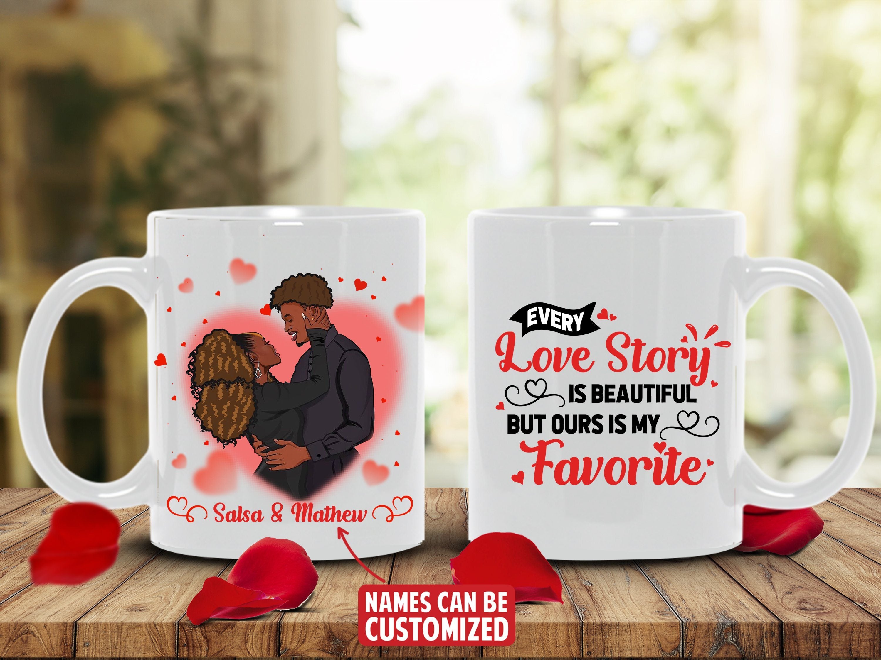 Personalized Our Beautiful Love Story Couple Mugs