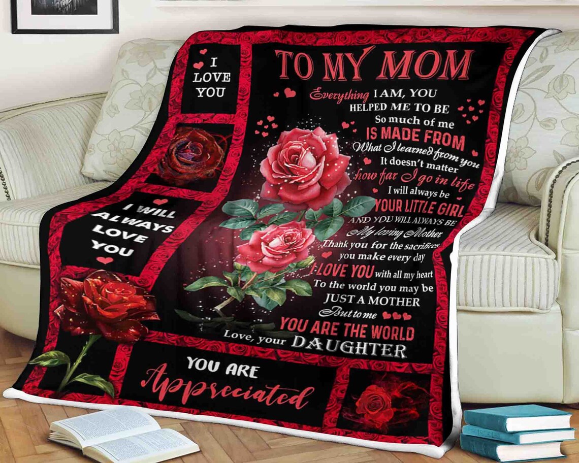 To My Mother I Will Always Love You Fleece Blanket Gift For Family,Birthday,Parents,Mother,Mom Gift Home Decor Bedding Couch Sofa Soft And Comfy