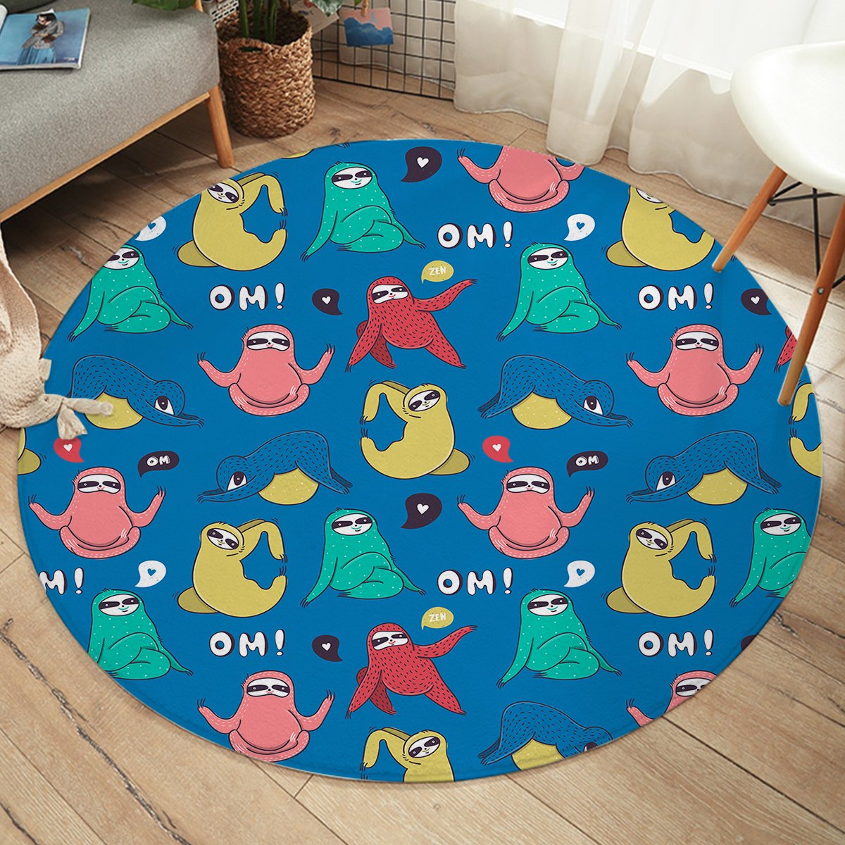 Om Sloth SW2397 Round Rug