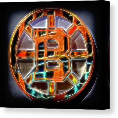 Boston Bruins Logo Stephen Stookey Canvas Print