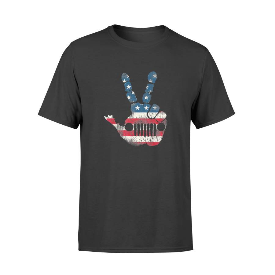 4th Of July Jeep Wave American Flag T-shirt – Standard T-shirt