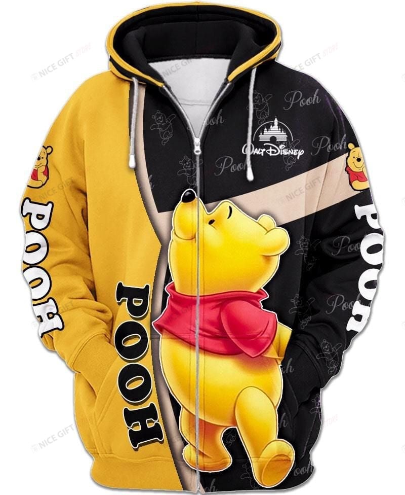 Winnie The Pooh Zip Hoodie 3D 3Zh-I4T4