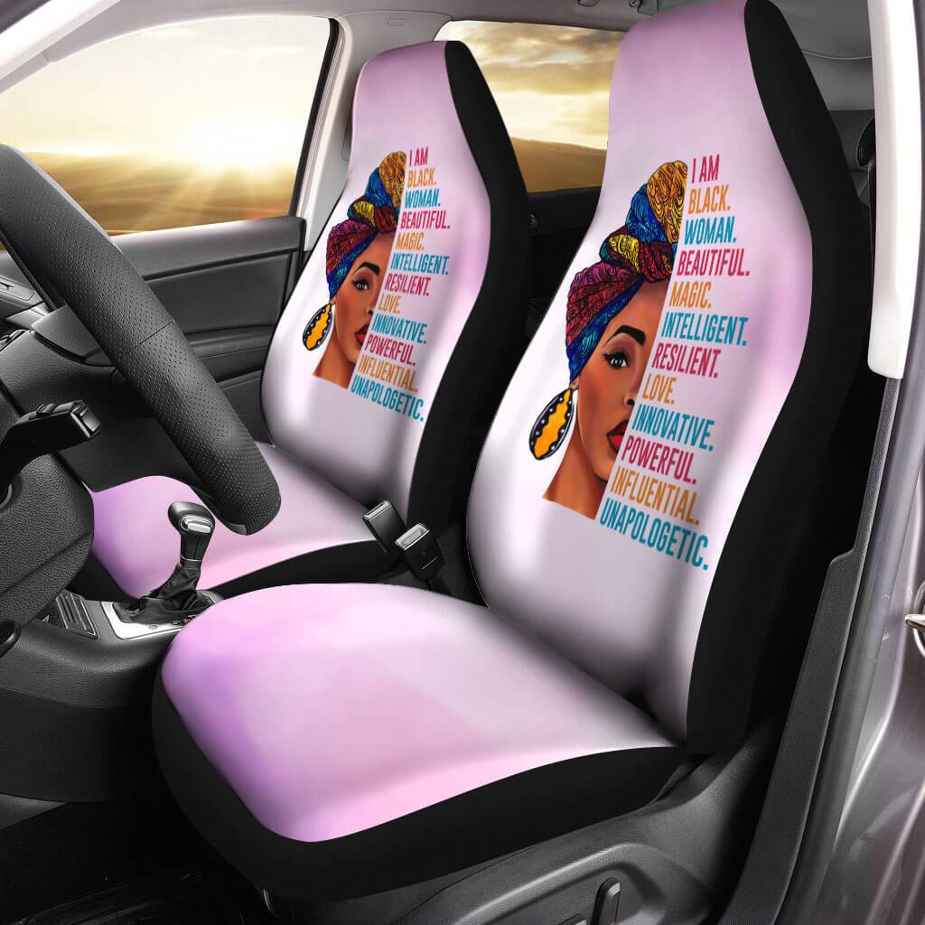 Melanin Automotive Seat Covers I Am Black Woman Beautiful Luxury Car Seat Covers