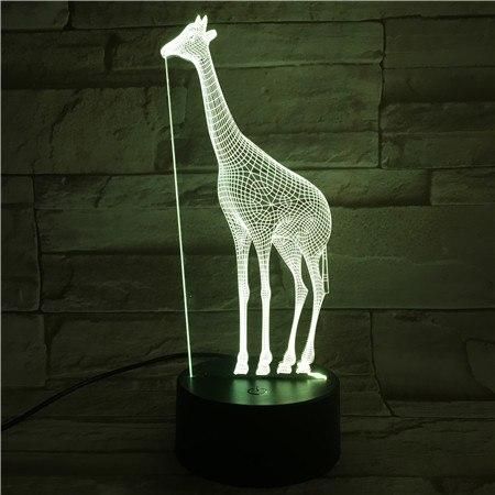 Safari Animal Giraffe Optical 3D Illusion Night Light Led Light