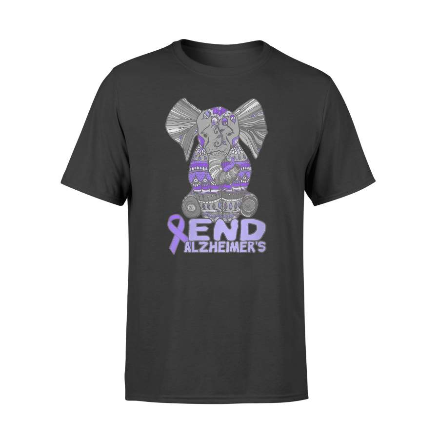 Alzheimer Awareness Shirts And Gifts Purple Elephant Shirt – Standard T-shirt