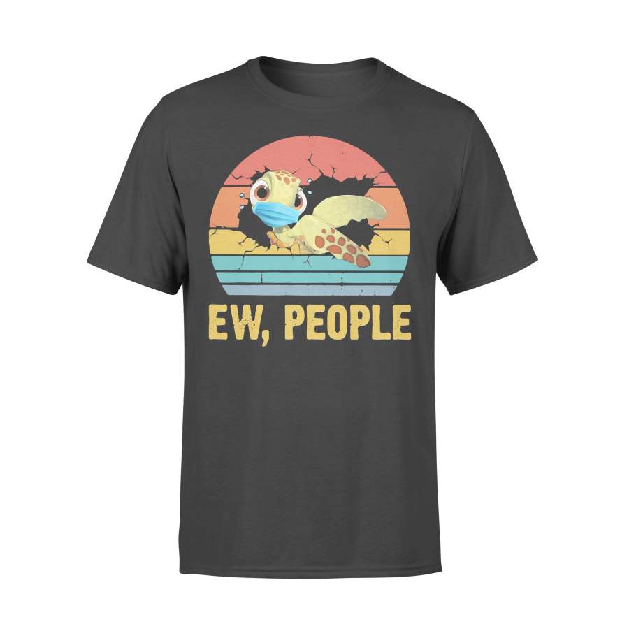 Turtle Face Mask Ew People Vintage Retro T-shirt