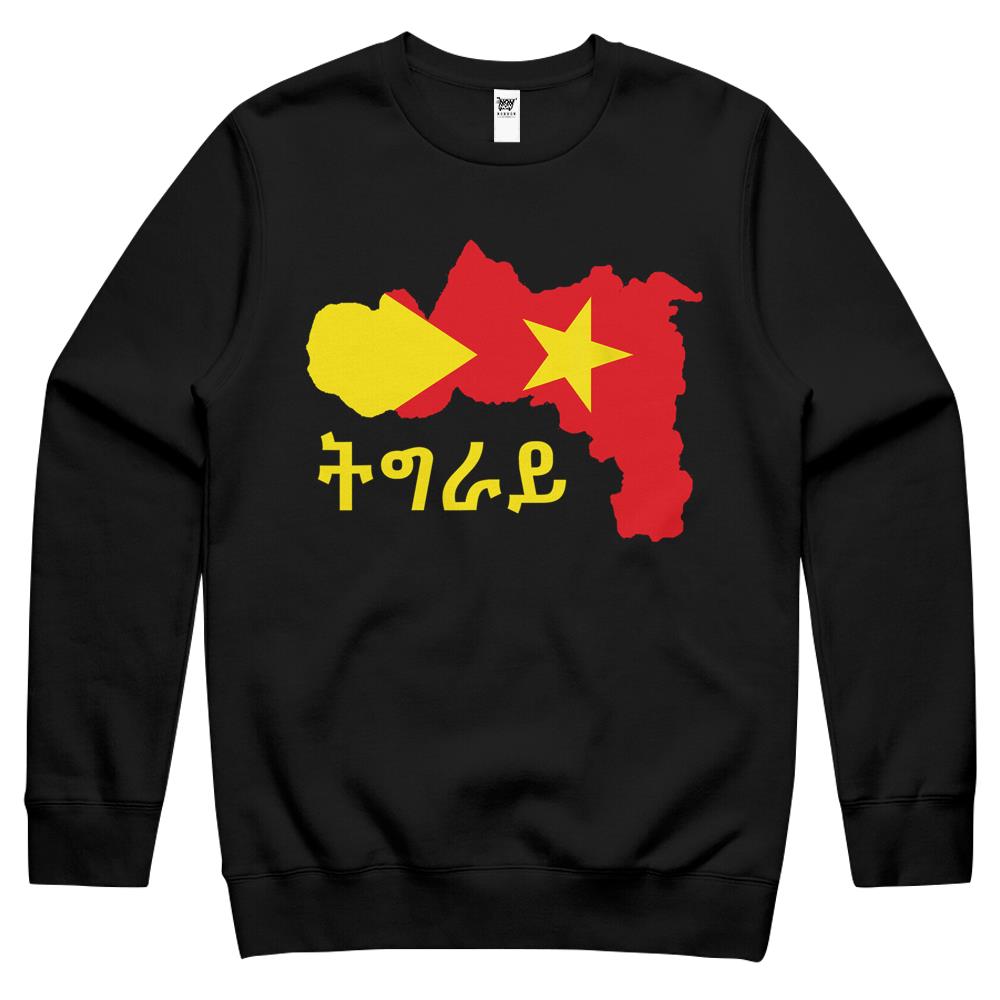 Tigray Flag On Map Crewneck Sweatshirt