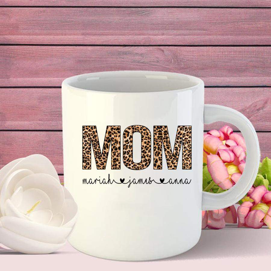 PERSONALIZED MOM SHIRT CUSTOM MOM SHIRT- LEOPARD