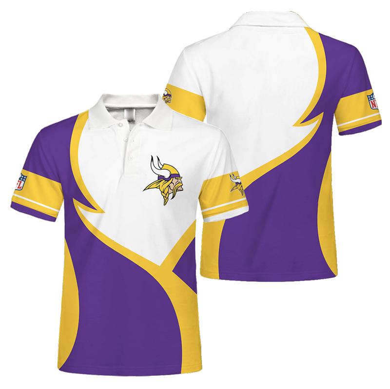 Minnesota Vikings Button Up Polo Shirt