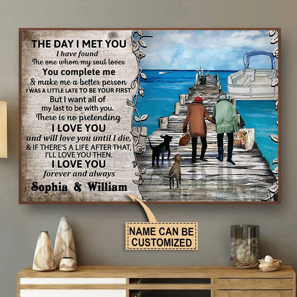 Aeticon Gifts Personalized Pontoon The Day I Met Canvas Mom Dad Gift Home Decor