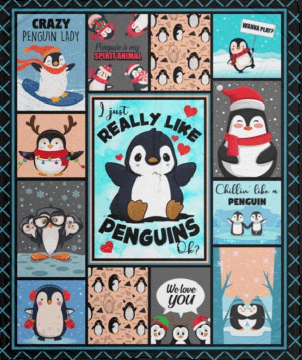 I Just Really Like Penguins Fleece Blanket Great Customized Blanket Gifts For Birthday Christmas Thanksgiving