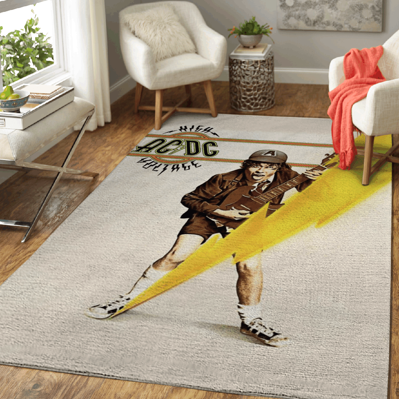 AC DC Band – High Voltage Song Art Area Rug