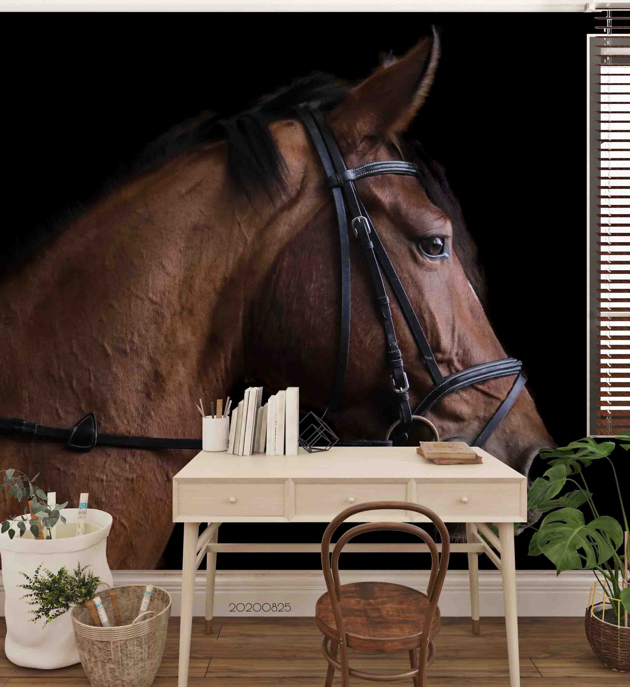 3D Animal Brown Horse Wall Mural Wallpaper Lqh 75