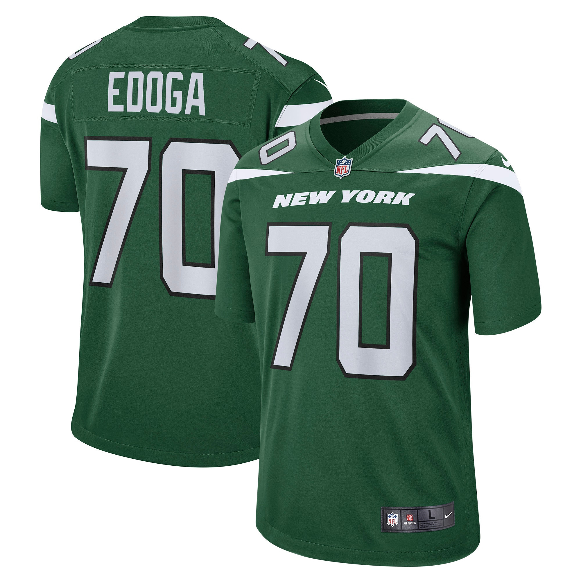 Chuma Edoga New York Jets Game Player Jersey – Gotham Green NFL