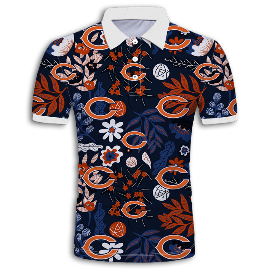 Chicago Bears Aloha Hawaii Polo Shirt Ha23568