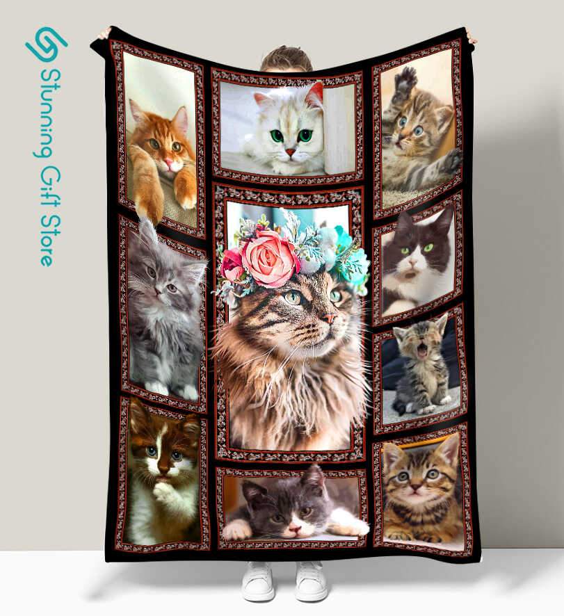 Cat Blanket, Birthday Gift For Cat Lovers, Kitten Blanket