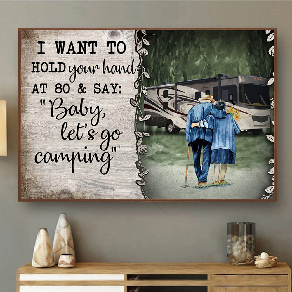 Camping Couple A Class Baby Let’S Go Landscape Poster & Canvas Home Decor Wall Art Visual Art