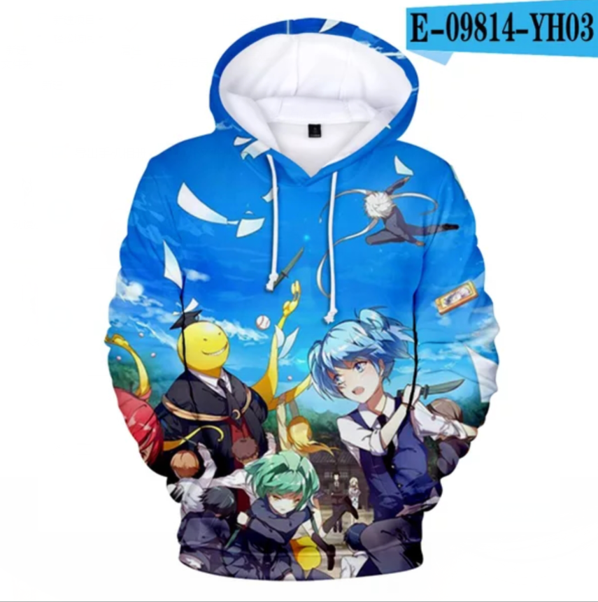 Assassination Classroom KoroSensei 3D kids Hoodie anime Sweatshirt Boy/Girls Fall Fashion Pullover Casual Hooded Top Oversized alx