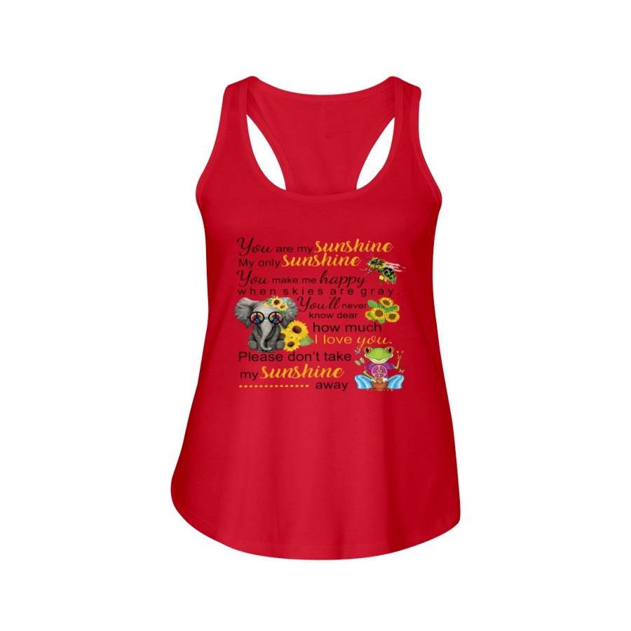 Hippie You Are My Sunshine Elephant Ladies Flowy Tank