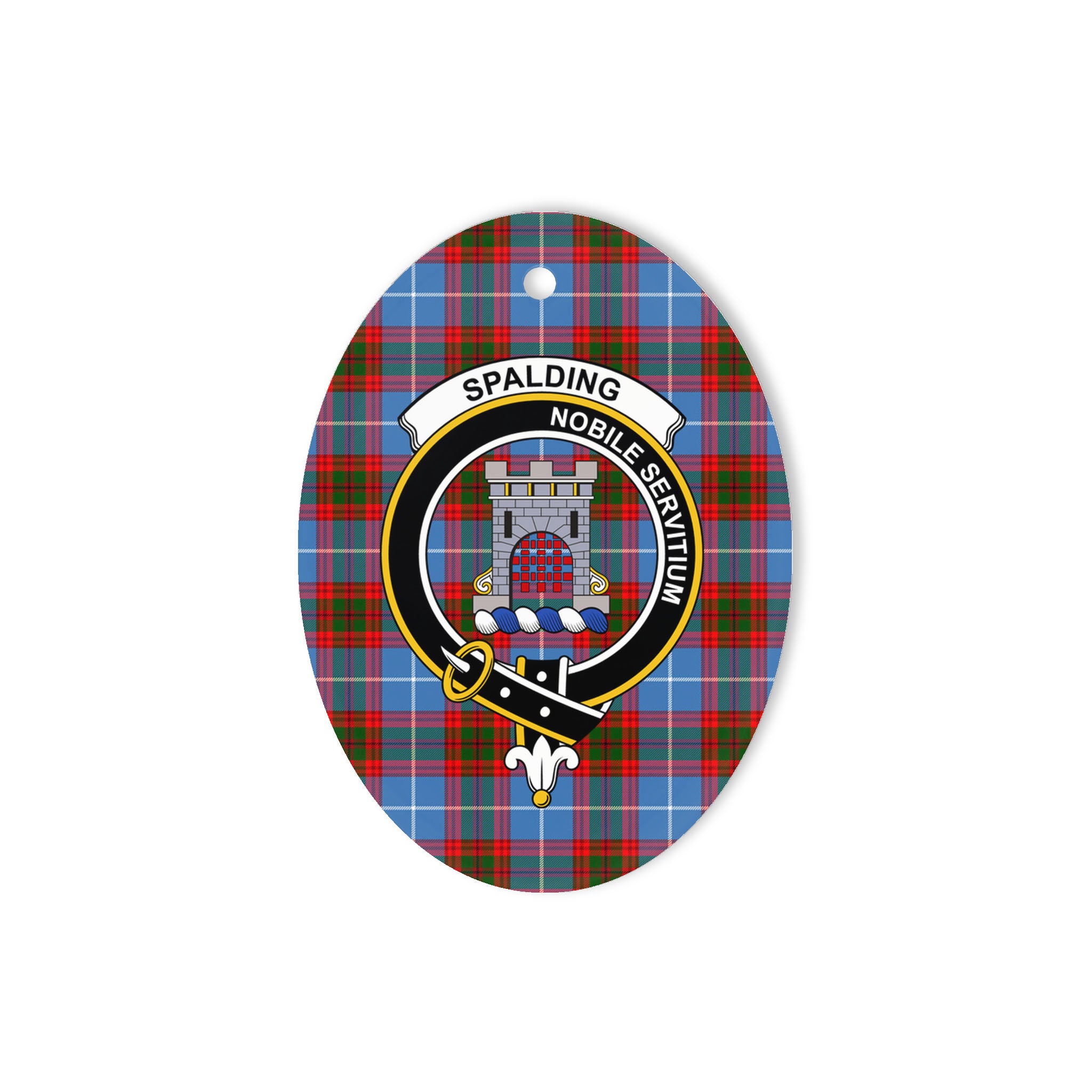 Spalding Scottish Clan Plaid Ornament Gift. Christmas Tree Ornament Spalding Clan Tartan Ornament Great Christmas Ornaments Gift Oval Ornament