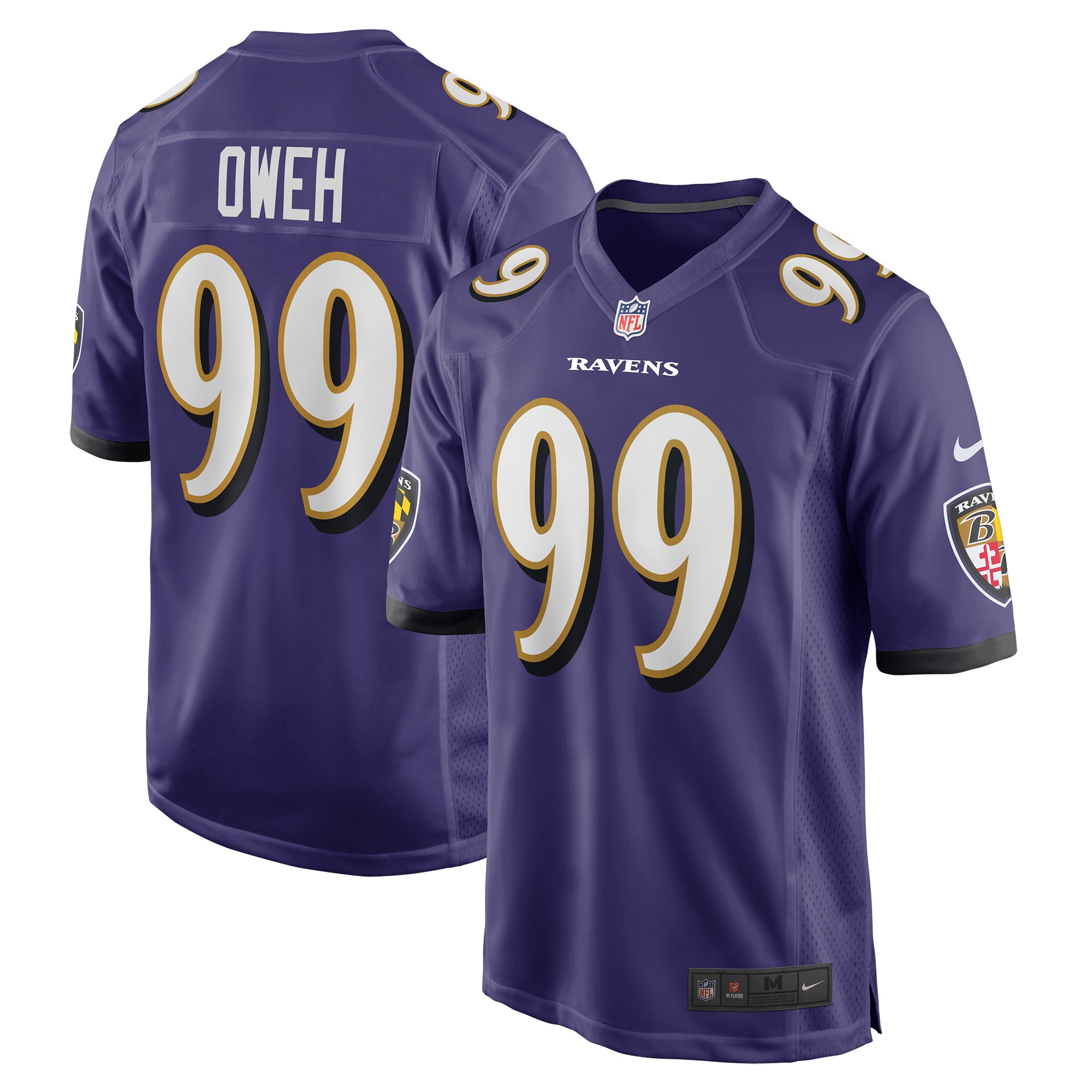 Odafe Oweh Baltimore Ravens Game Player Jersey – Purple