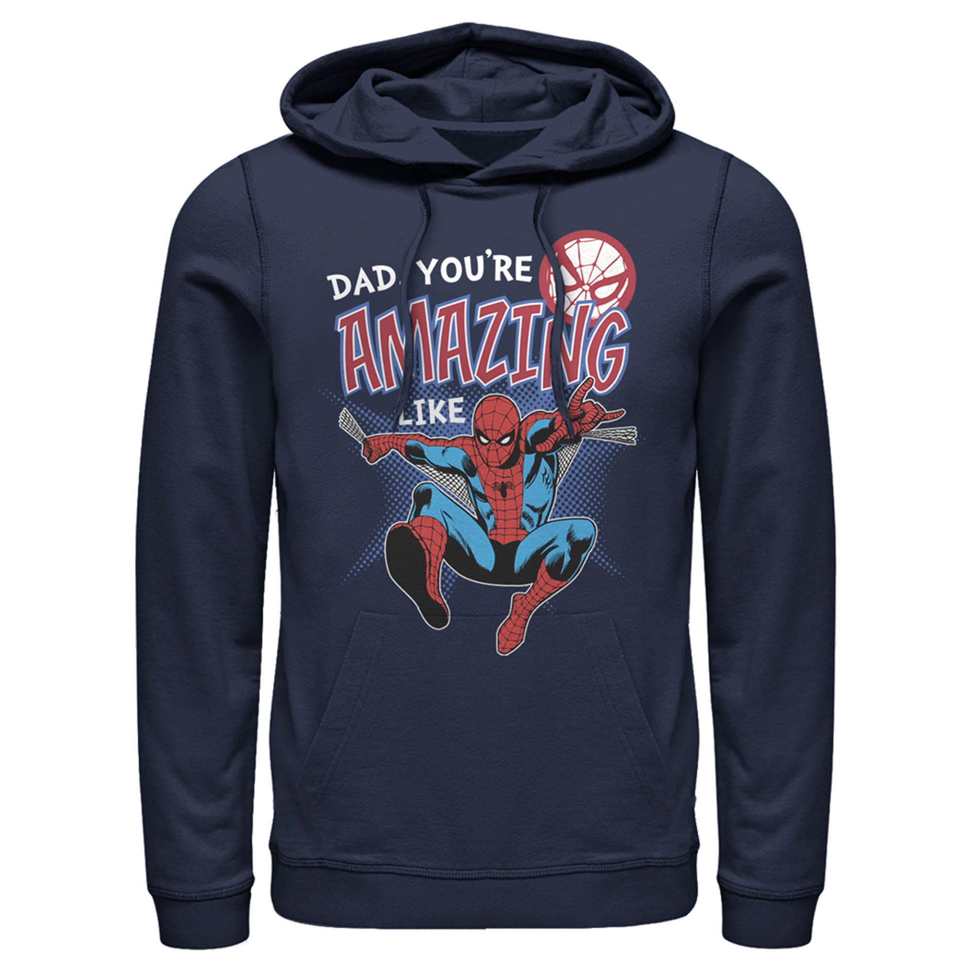 Men’S Marvel Webbed Spider-Man Amazing Dad Pull Over Hoodie