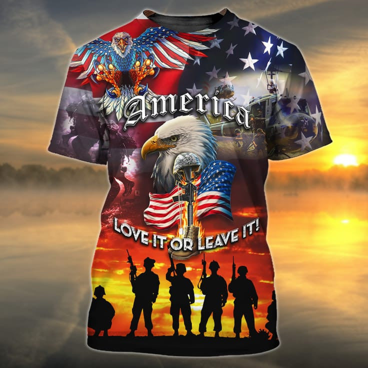 America Veteran 3D All Over Print Shirt, Love Veteran Hoodie, Veteran Polo Shirt Men, Gift For Dad Veteran