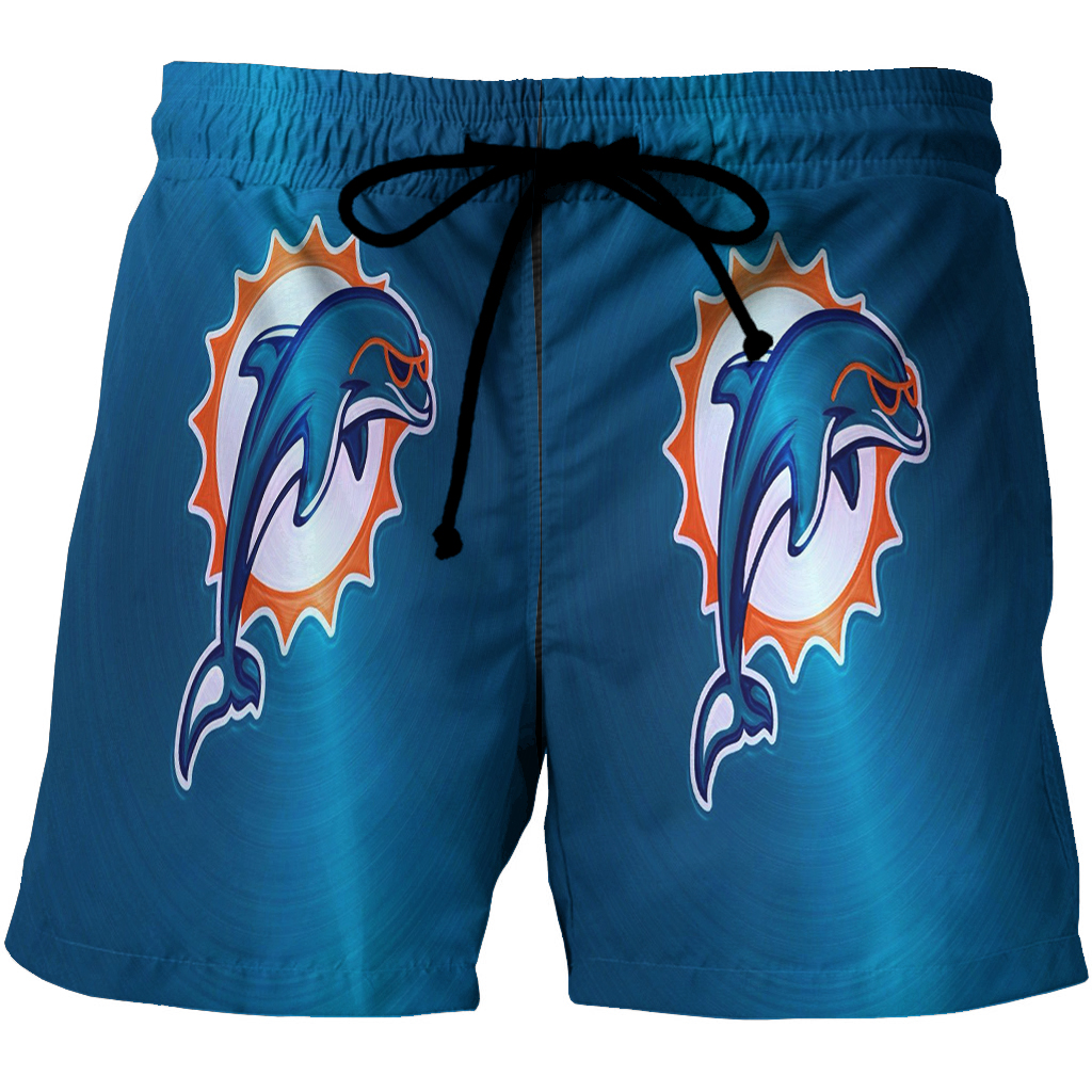 Miami Dolphins Logo 7 3D All Over Print Summer Beach Hawaiian Short