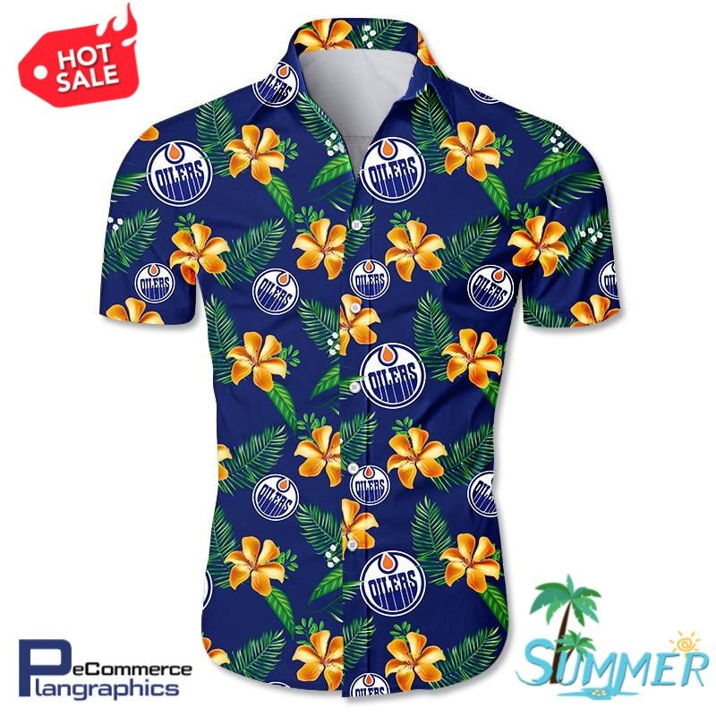 Edmonton Oilers Hawaiian Aloha Shirt Hawaiian Shorts Beach Short Shirt