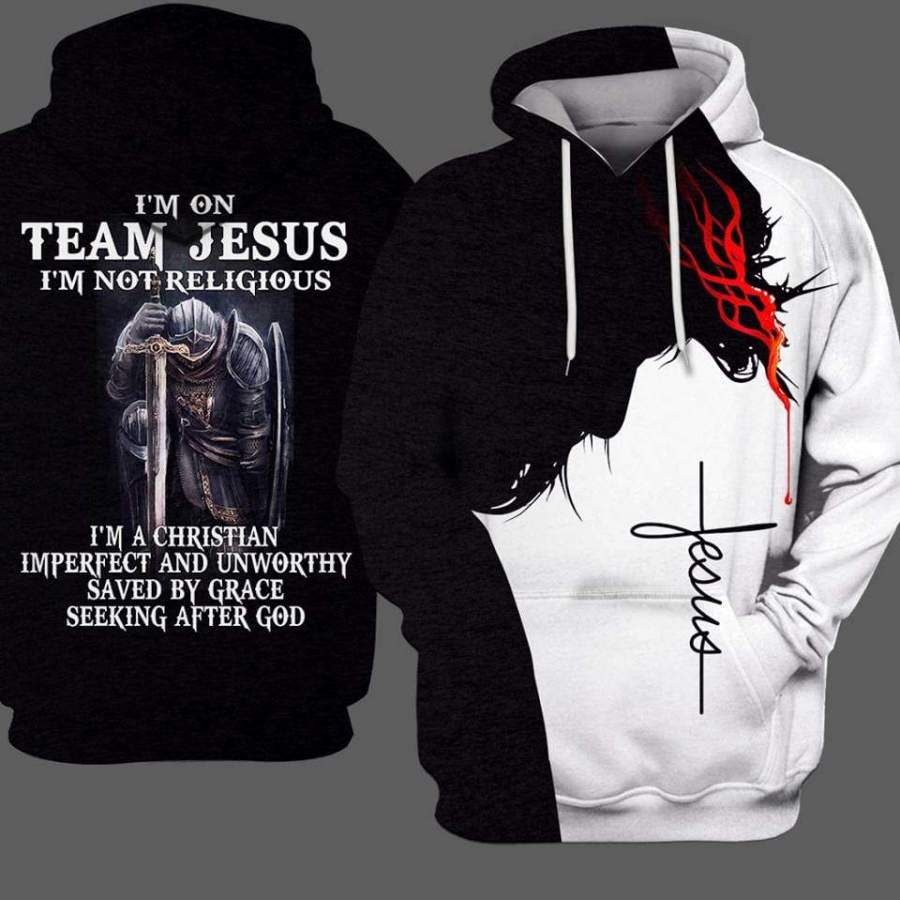I’m On Team Jesus Veteran Hoodie 3D All Over Print