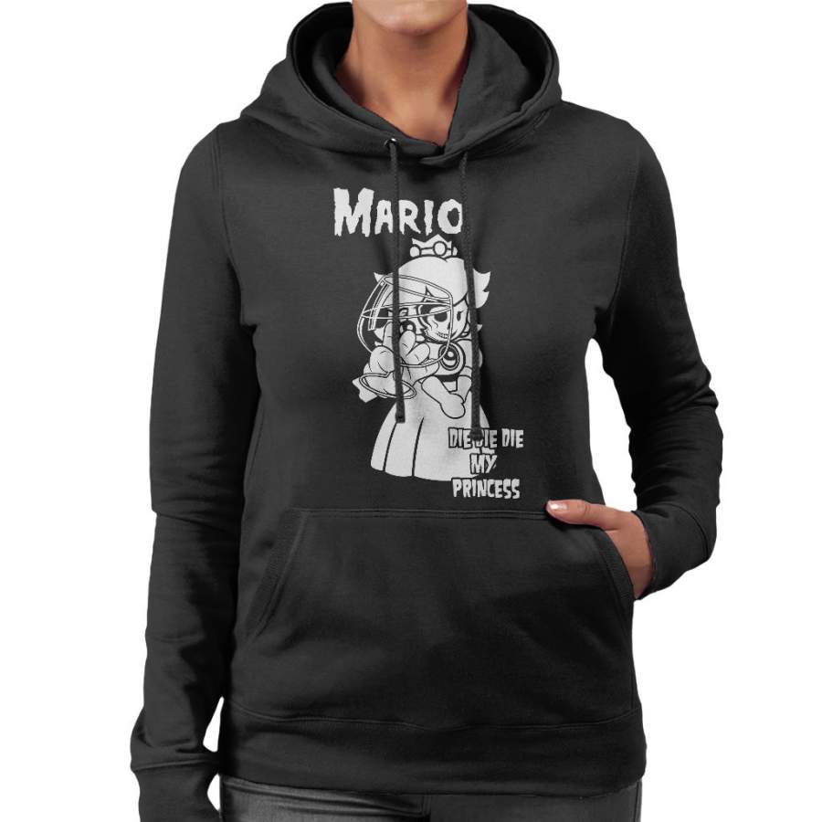 Super Mario Album Artwork Parody Die Die My Princess Women’s Hooded Sweatshirt