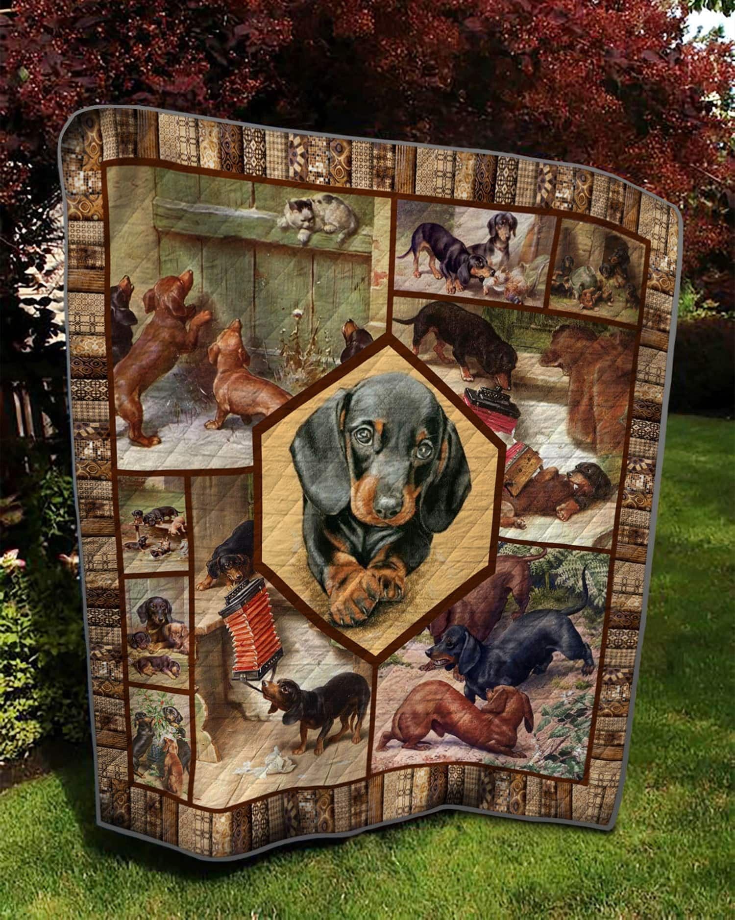 Cute Dog Little Puppy Quilt Blanket