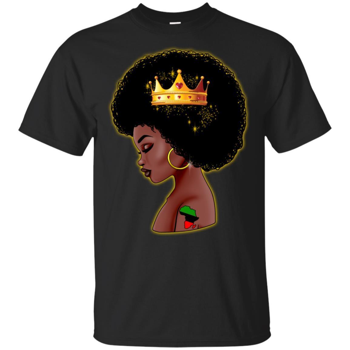 Black Queen African American T-Shirt For Melanin Poppin Women Pro Girl