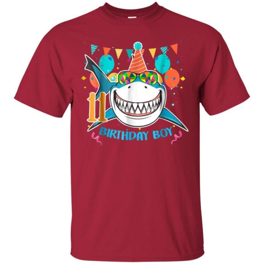 AGR Shark 11 Years Old  11th Birthday Gift Funny For Boy Shirt Jaq T-shirt