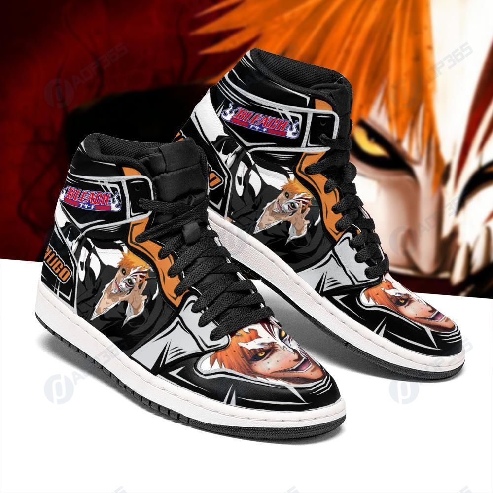 Ichigo Half Hollow Sneakers Bleach Anime Shoes Fan Gift Idea Mn05 Air Jordan 13 Shoes Hajd2403081