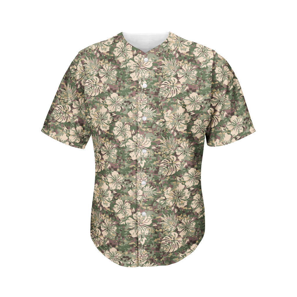 Aloha Hawaii Camo Flower Pattern Print Baseball Jersey Ha9700