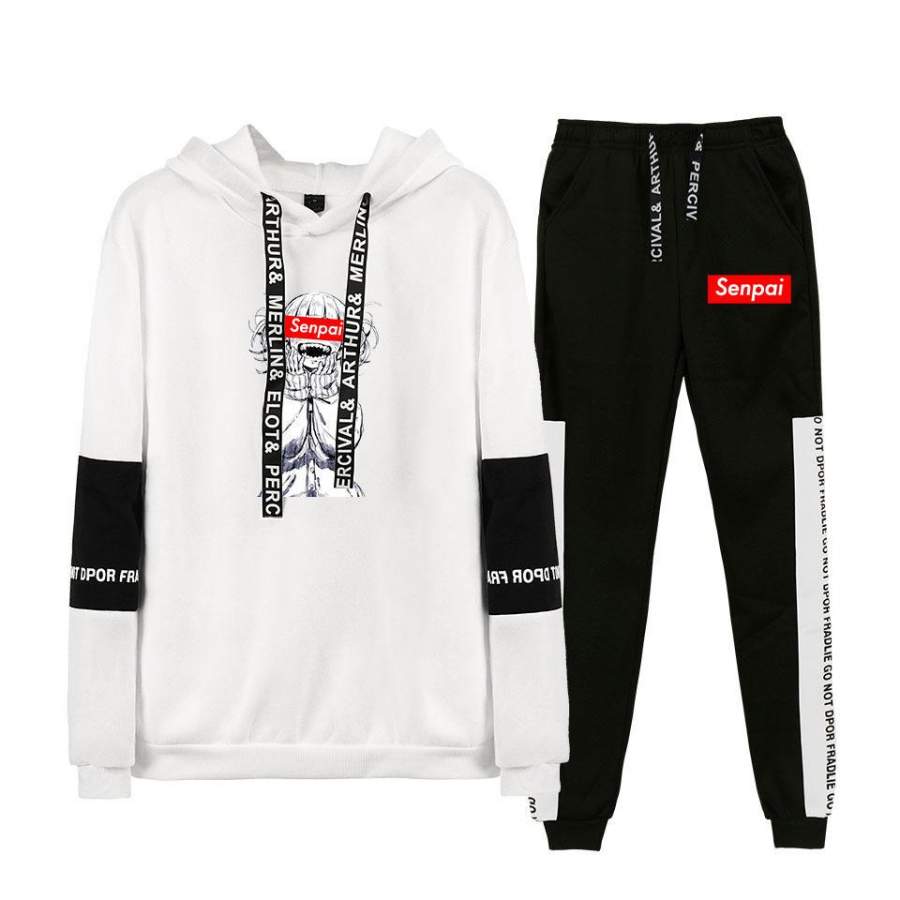 Senpai Hooded Sweater Pants Set Fashion Casual Men and Women Sweatshirt Sweatpants Hoodie